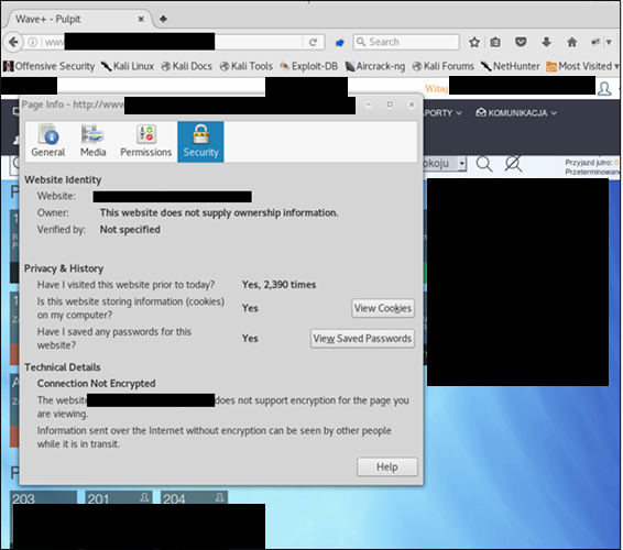 Firefox から暗号化が行われるというメッセージを表示する