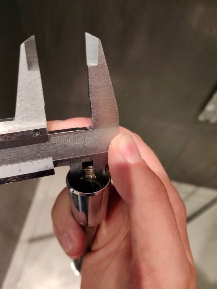 medición con una tapa de medición