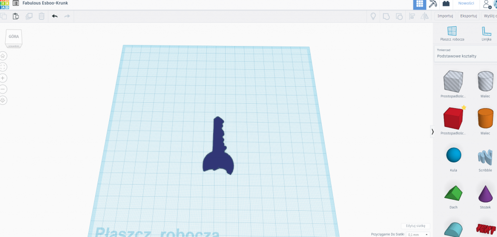 importujemy go do programu służącego do modelowania 3d
