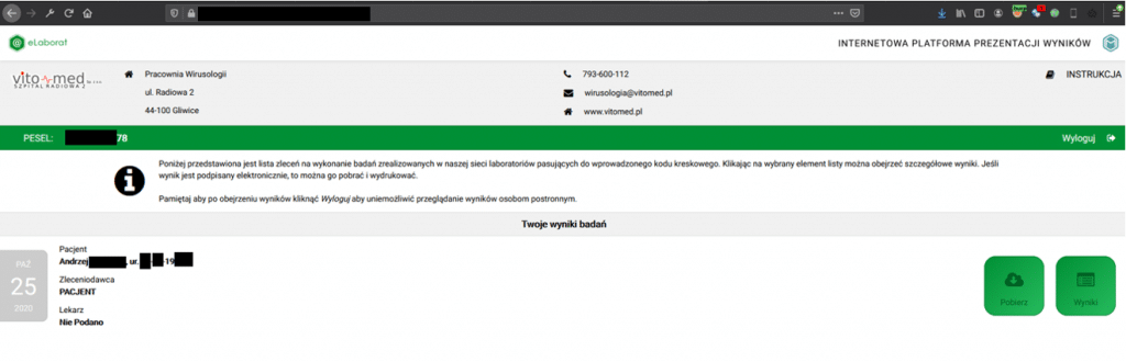 Coronavirus-Testergebnisse
