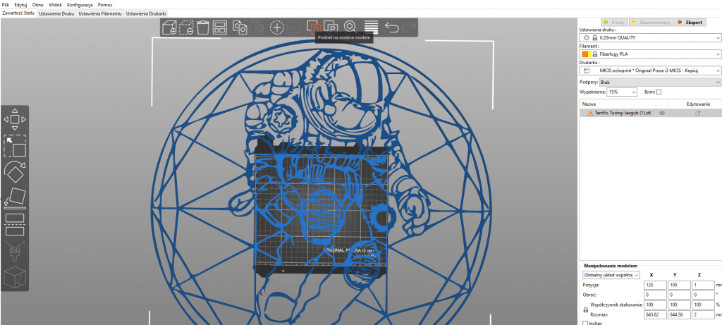 prusa slicer podziel na osobne modele