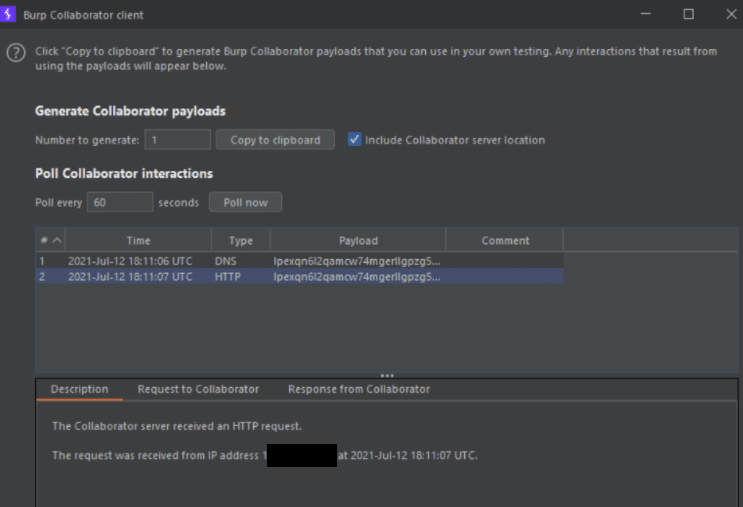 burp collaborator client