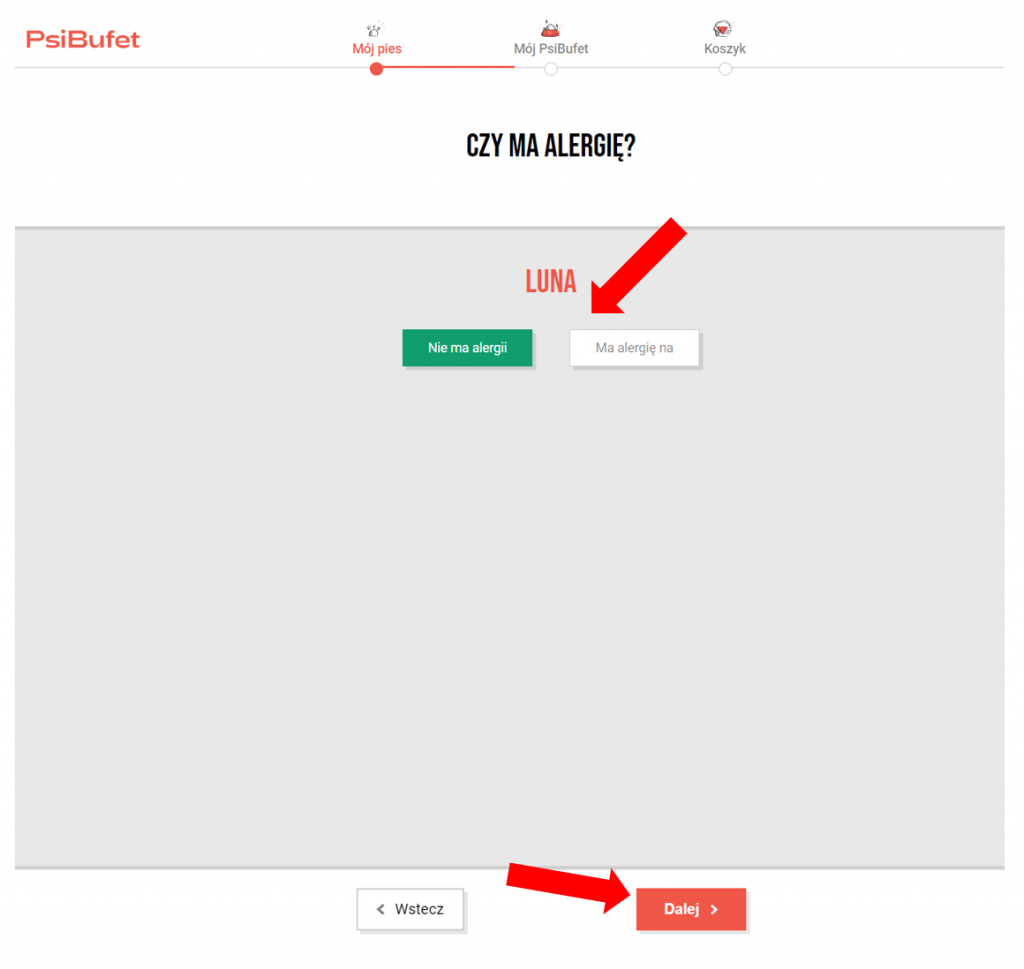 PsiBufet alergie