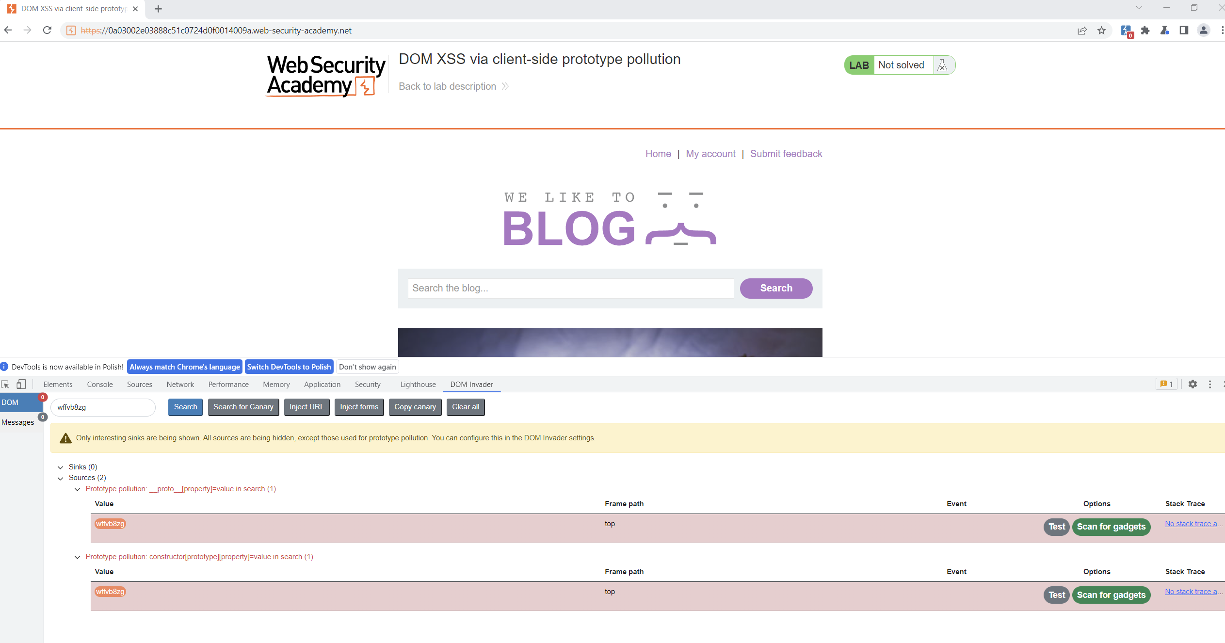 DOM Invader – automtyzacja wyszukiwania DOM XSS wraz z prototype pollution